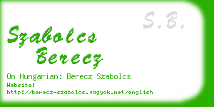 szabolcs berecz business card
